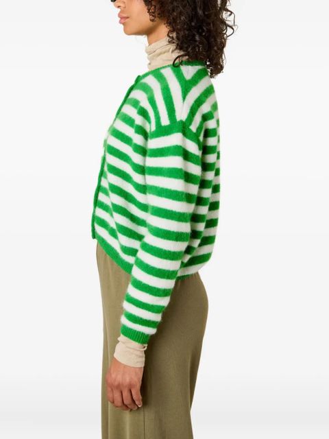 American Vintage Vitow striped-pattern cardigan - Green