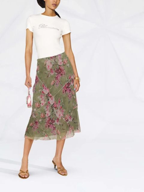 Blumarine stud-embellished logo T-shirt - White - zdjęcie produktu nr 2