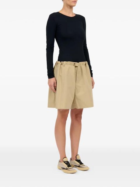 MM6 Maison Margiela frayed-details cotton shorts - Neutrals