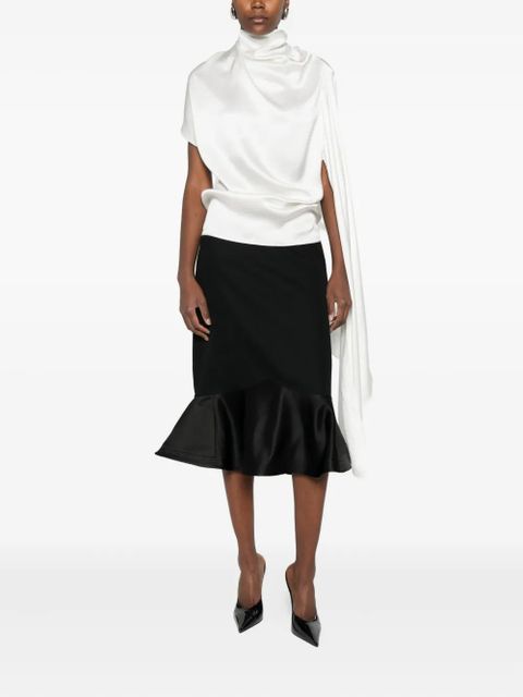 FENDI ruffled midi skirt - Black