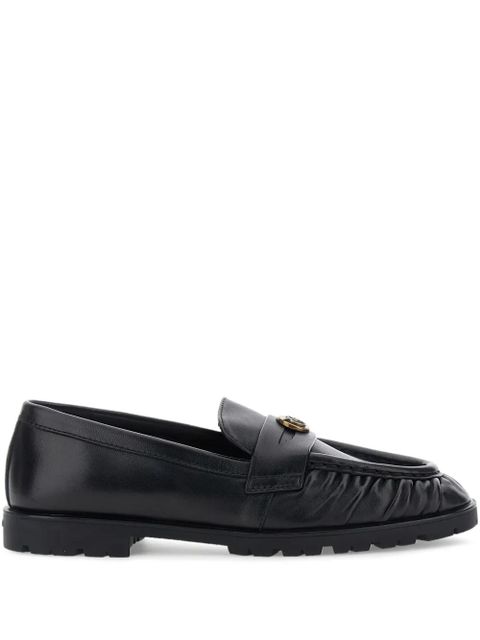 PINKO Nora pleated logo loafers - Black - zdjęcie produktu nr 1