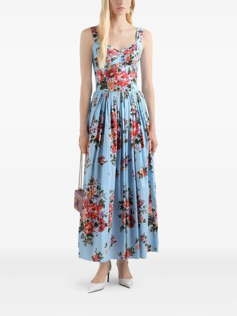 Dolce & Gabbana flower bouquet-print maxi dress - Blue - zdjęcie produktu nr 2