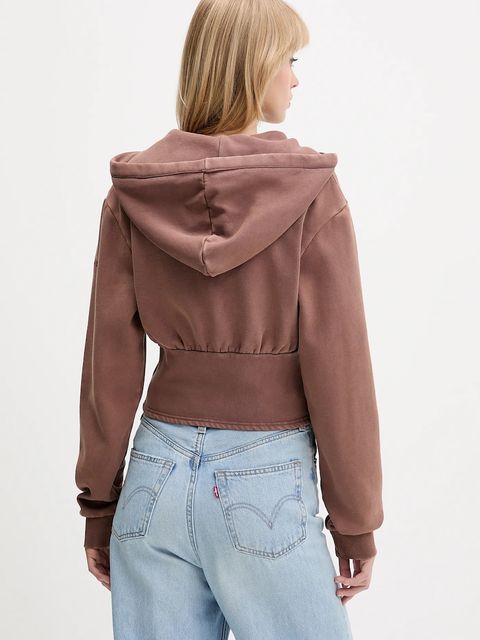 Guess Originals bluza damska kolor brązowy z kapturem melanżowa W5BQ29 K4110