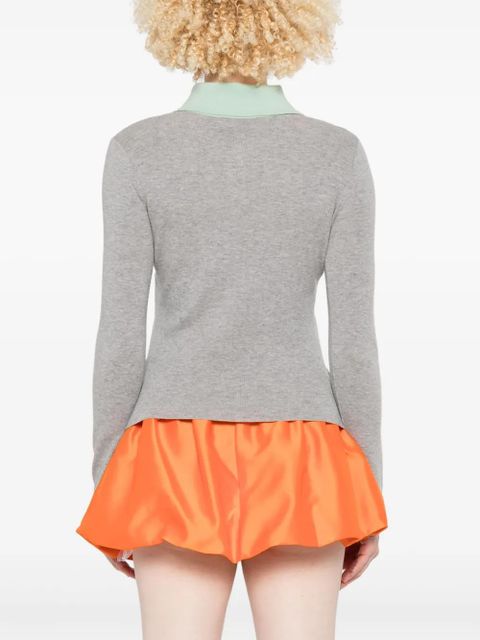 Self-Portrait wool cardigan - Grey