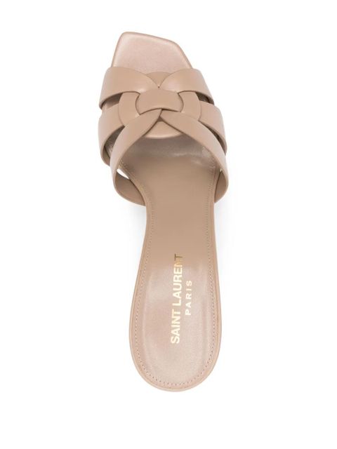 Saint Laurent Tribute 85mm mule sandals - Neutrals