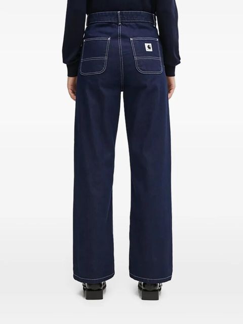 Carhartt WIP Simple contrast-stitch flared jeans - Blue