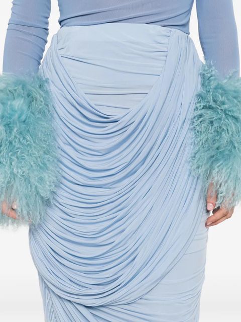 Magda Butrym draped midi skirt - Blue