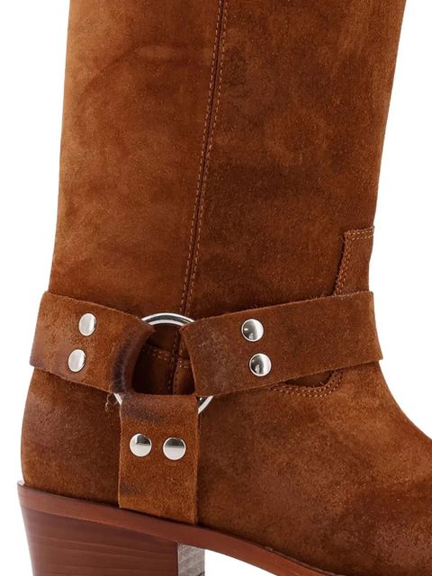 Paris Texas ring-detail suede knee-high boots - Brown