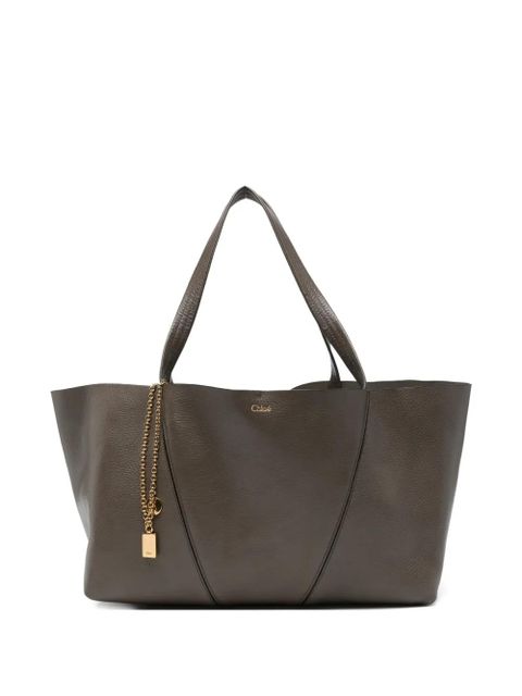 Chloé grainy-leather charm-detail tote bag - Grey - zdjęcie produktu nr 1