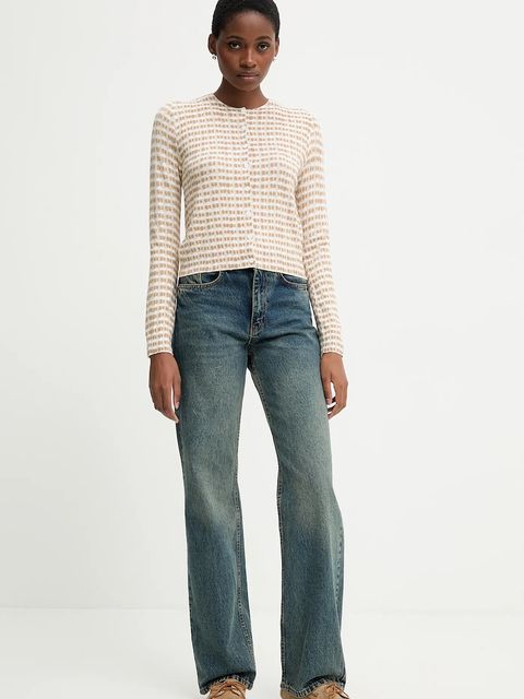 United Colors of Benetton kardigan damski kolor beżowy lekki 12F3D5028 - zdjęcie produktu nr 2