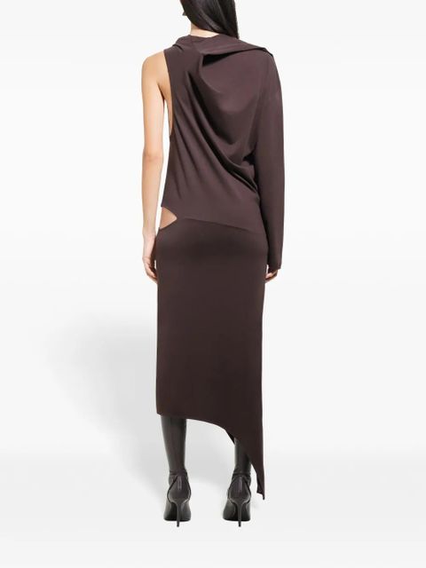 Courrèges draped cut-out dress - Brown