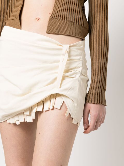 Jacquemus asymmetric mini skirt - Neutrals