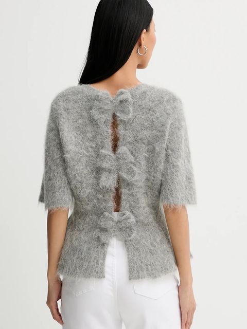 MUNTHE sweter z dodatkiem wełny RYLALINE damski kolor szary 254160325470