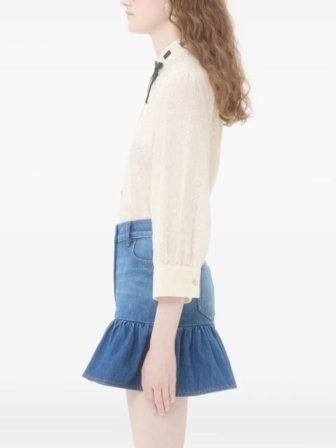 Valentino Garavani embroidered button-up shirt - Neutrals