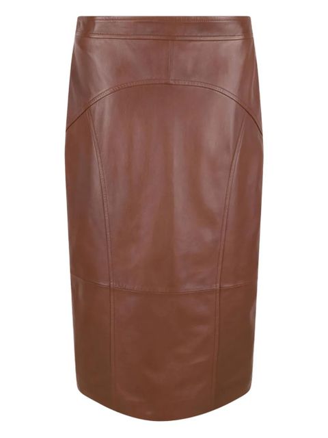 Max Mara panelled leather midi skirt - Brown - zdjęcie produktu nr 1