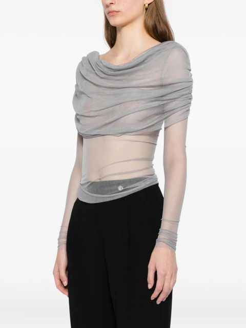 Christopher Esber veiled Top - Grey