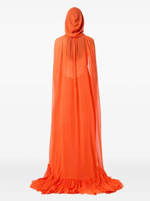 Blumarine hooded ruffled cape - Orange - zdjęcie produktu nr 1