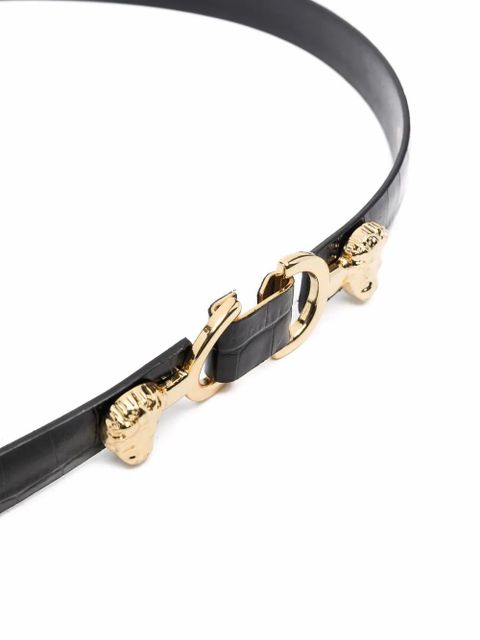 Maje lion-buckle thin leather belt - Black - zdjęcie produktu nr 2