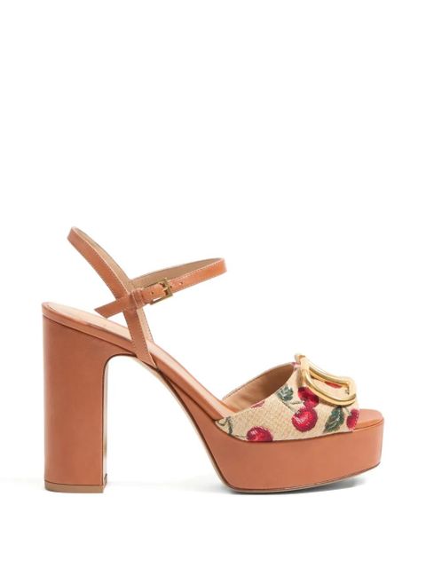 Valentino Garavani VLogo Signature Cherryfic platform sandals 115mm - Neutrals - zdjęcie produktu nr 1