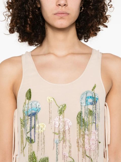 Blumarine bead-tassel top - Neutrals