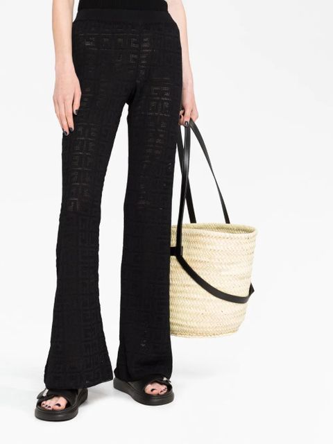 Givenchy logo intarsia-knit flared trousers - Black