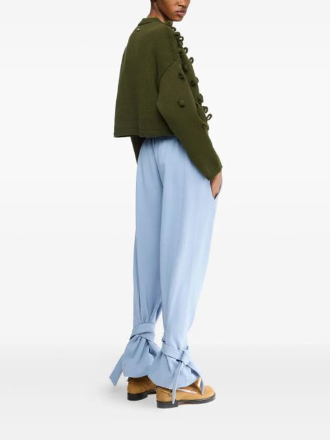 JW Anderson tie-fastening cotton trousers - Blue