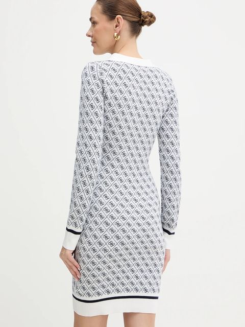 Guess sukienka z domieszką wełny AUBREY kolor beżowy mini dopasowana W5BK25 Z3JD2