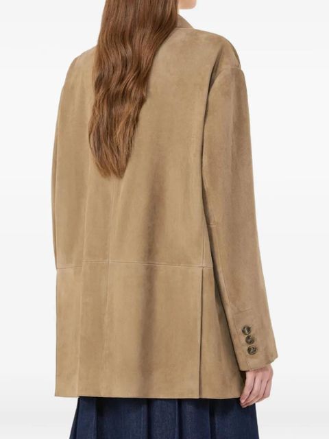 Weekend Max Mara Wkdcedro single-breasted suede blazer - Neutrals