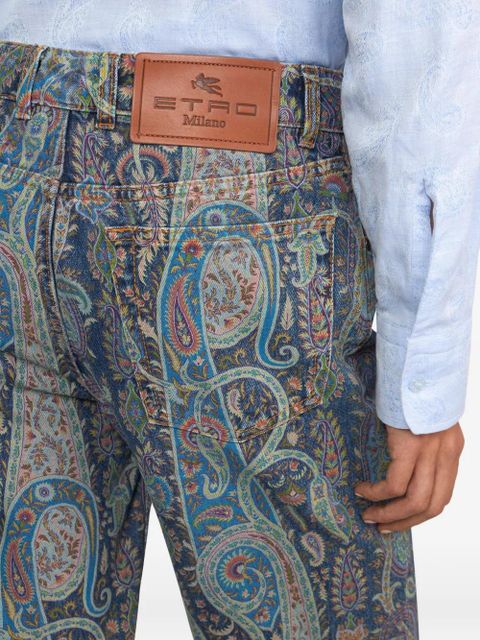 ETRO floral paisley-motif flared jeans - Blue