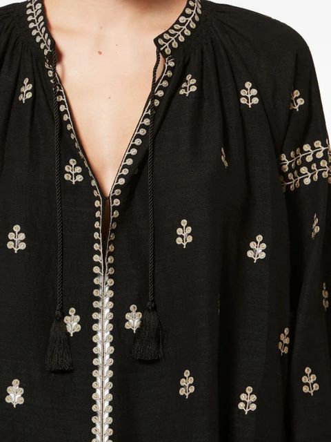 ISABEL MARANT Rodis embroidered tassel top - Black