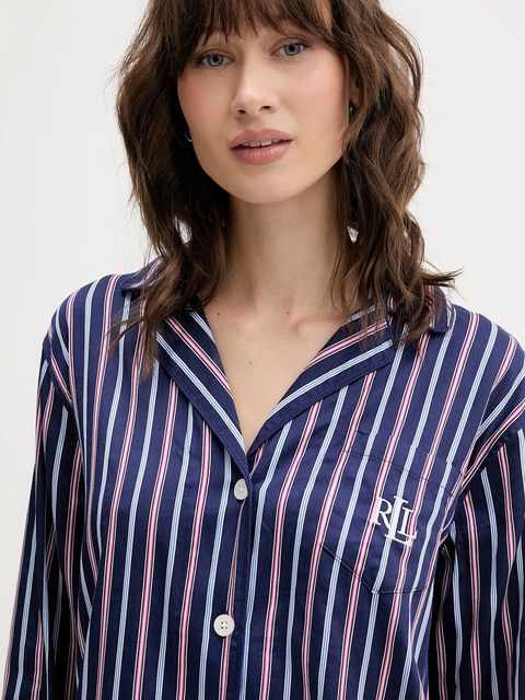 Lauren Ralph Lauren koszula piżamowa damska kolor granatowy ILN32479
