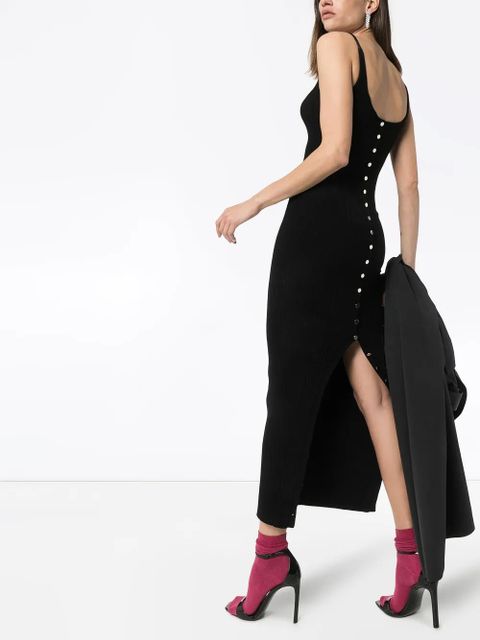 Rabanne ribbed-knit maxi dress - Black
