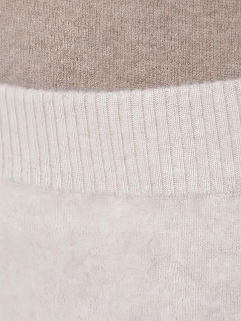 Almada Label ribbed-knit skirt - Neutrals