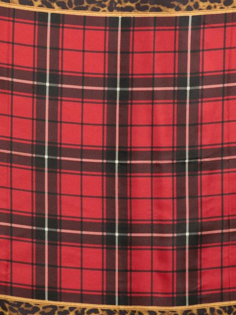 Lauren Ralph Lauren leopard-print tartan-print scarf - Red - zdjęcie produktu nr 2
