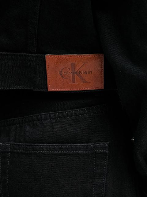 Calvin Klein Jeans kurtka jeansowa kolor czarny przejściowa oversize LV047D779G