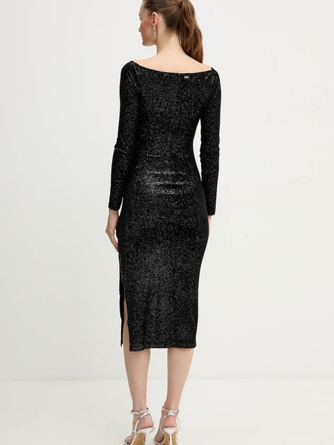 Armani Exchange sukienka kolor czarny maxi dopasowana XW000795 AF16143