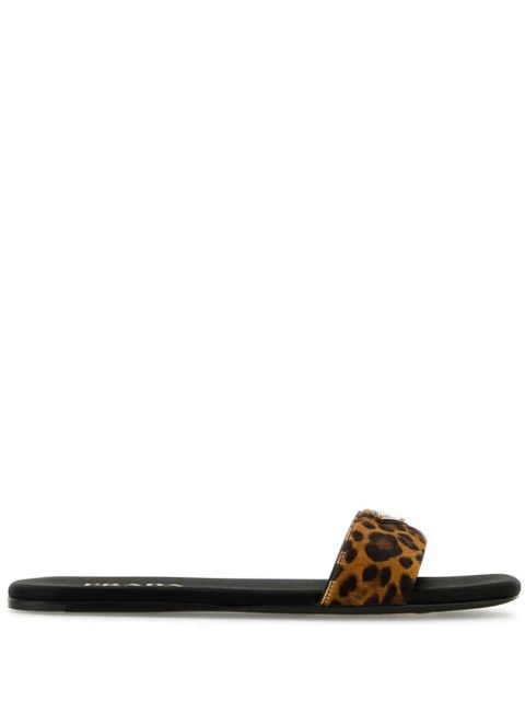 Prada animal-print leather sandals - Brown - zdjęcie produktu nr 1
