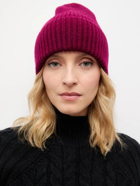 Answear.LAB czapka wełniana kolor fioletowy