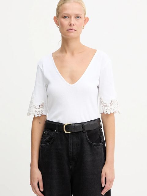 Twinset t-shirt bawełniany damski kolor biały 252TT2170 - zdjęcie produktu nr 1