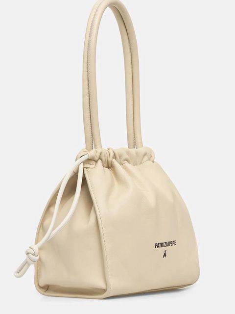 Patrizia Pepe torebka skórzana kolor beżowy 8B0251 L147