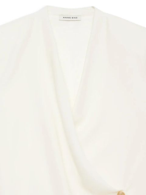 ANINE BING v-neck draped top - White