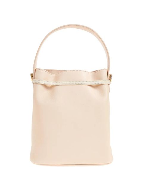 Ferragamo mini leather bow-detail bucket bag - Neutrals