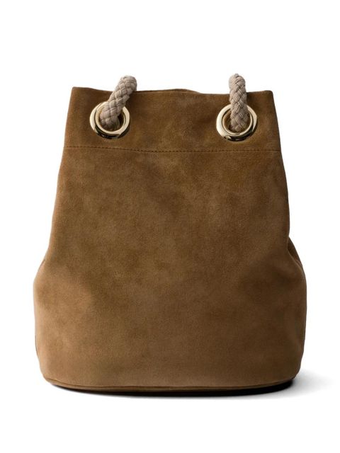 Prada small Mariner suede bucket bag - Brown