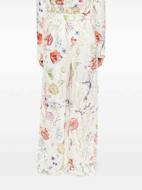 Alexander McQueen floral-print trousers - Neutrals