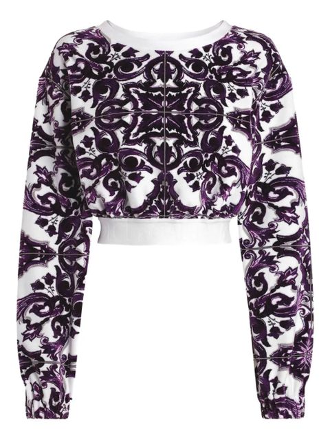 Dolce & Gabbana cotton-blend cropped sweatshirt - Purple - zdjęcie produktu nr 1
