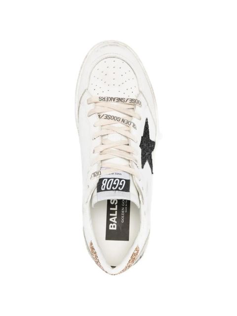 Golden Goose star detail leather sneakers - White