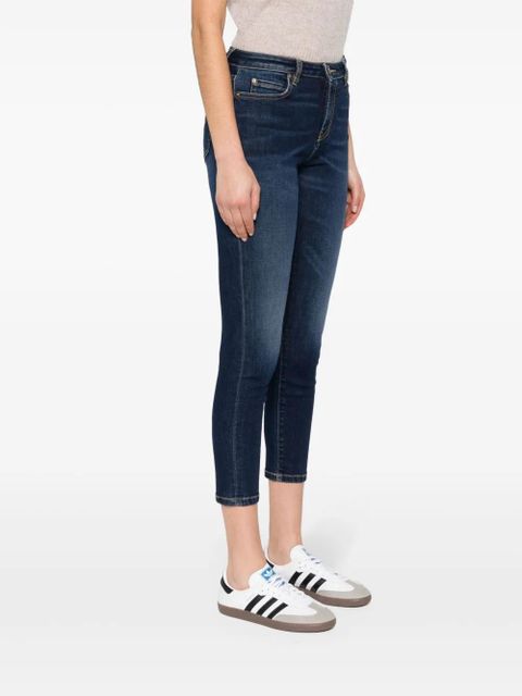 PINKO Love-Birds-appliqué denim jeans - Blue