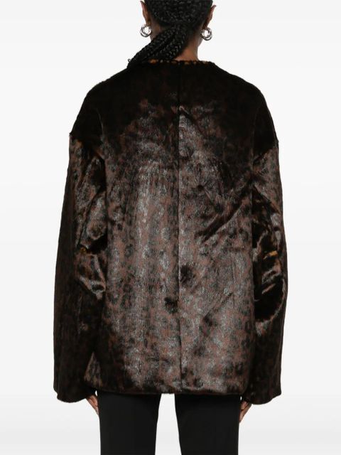 The Frankie Shop Valentina leopard-pattern jacket - Brown