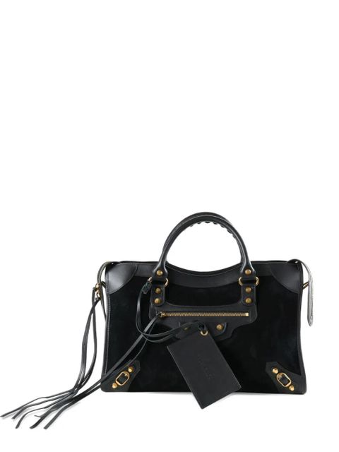 Balenciaga Le City Bag Medium suede-panelled tote bag - Black - zdjęcie produktu nr 1