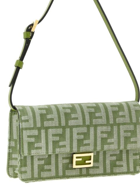 FENDI Baguette FF-jacquard shoulder bag - Green